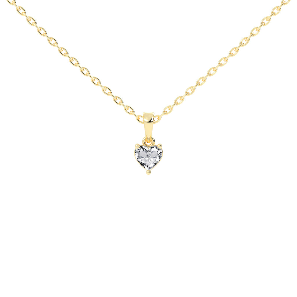 Shimmer heart cut solitaire lab diamond Pendant