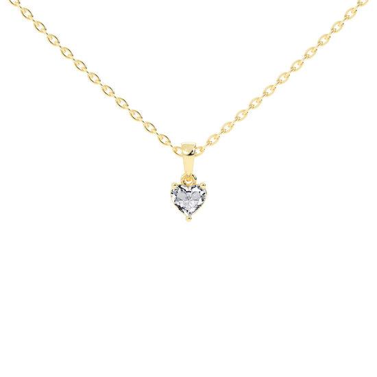 Shimmer heart cut solitaire lab diamond Pendant