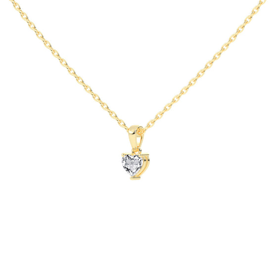 Shimmer heart cut solitaire lab diamond Pendant