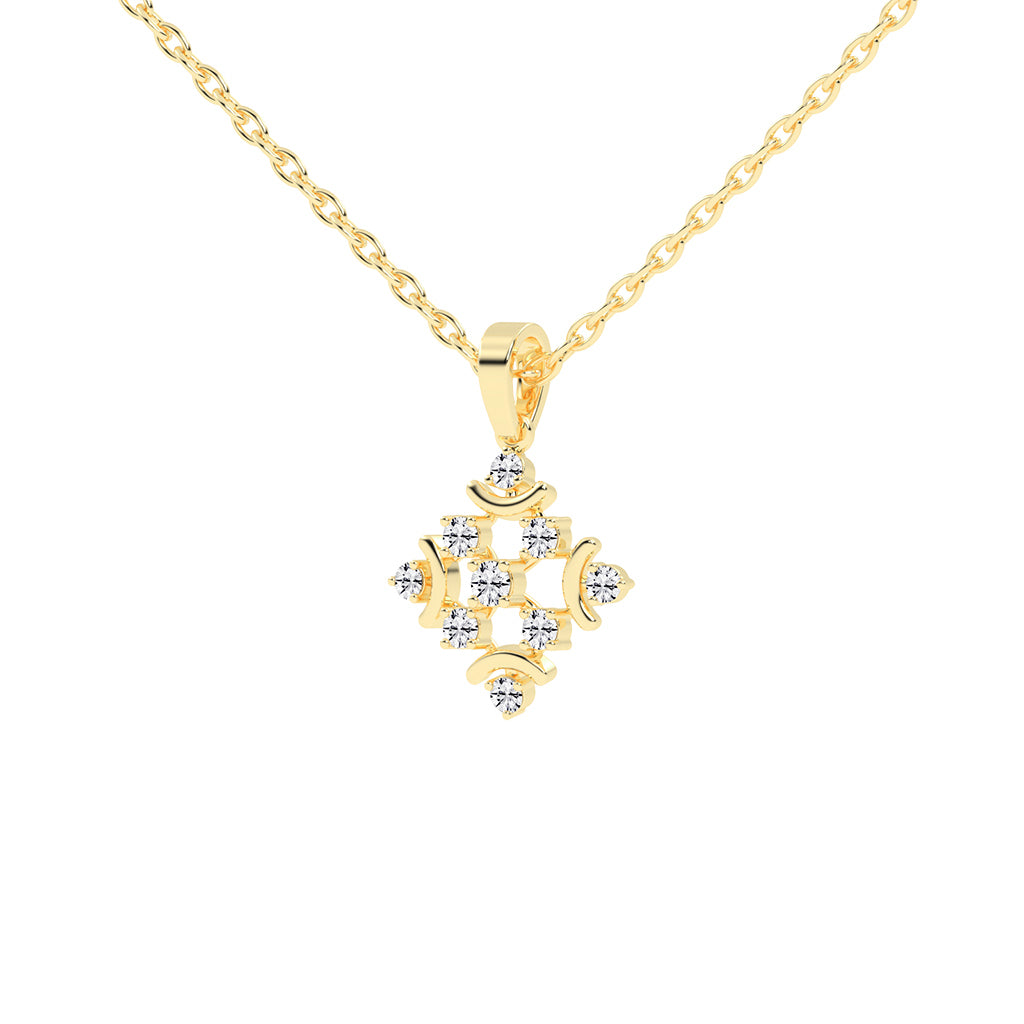 Adelina Snowflake round cut casual lab diamond Pendant