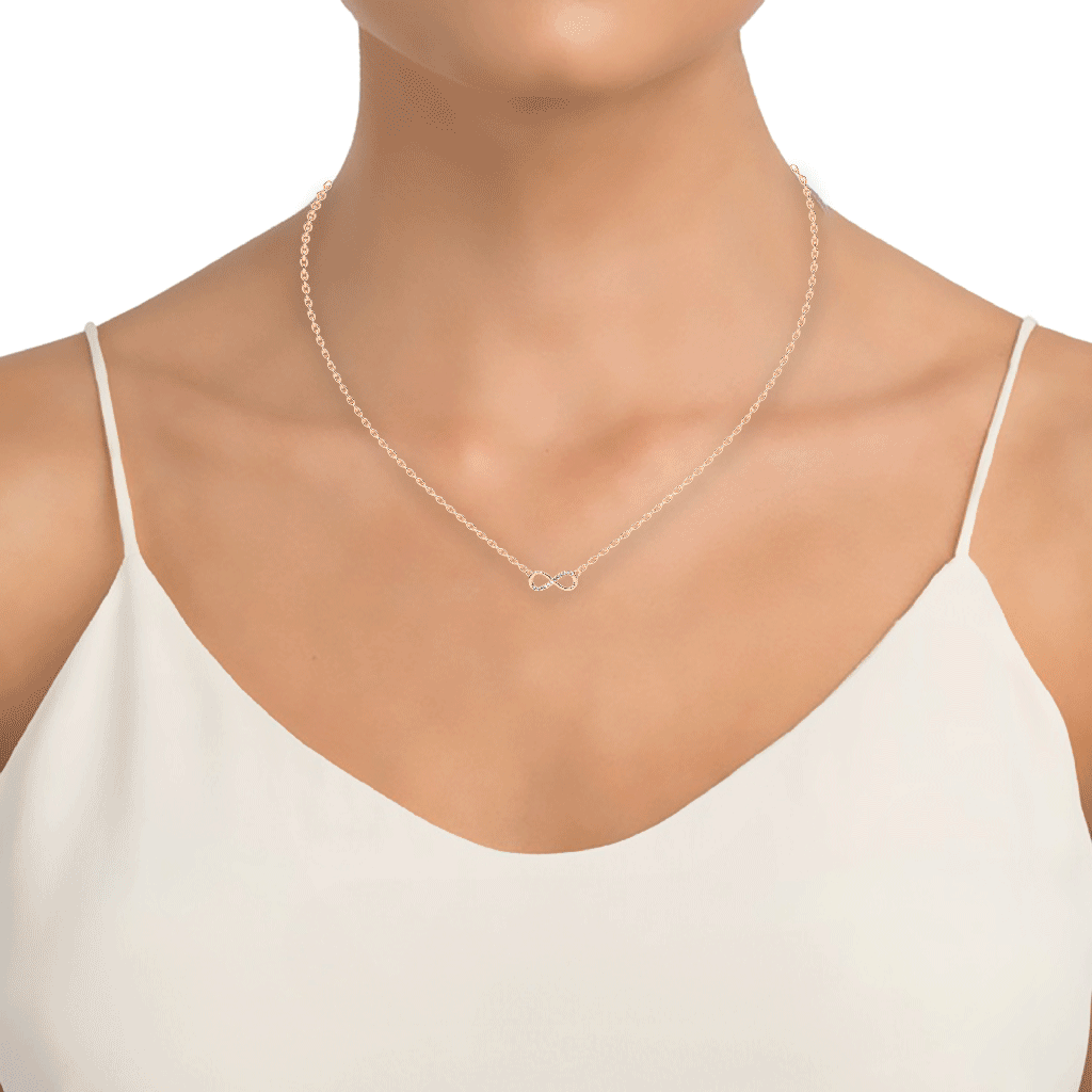 Ravella Infinity round cut casual lab diamond Pendant