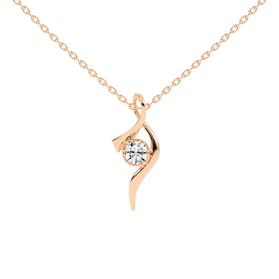 Serena ribbon round cut Delicate lab diamond Pendant