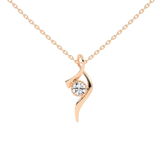 Serena ribbon round cut Delicate lab diamond Pendant