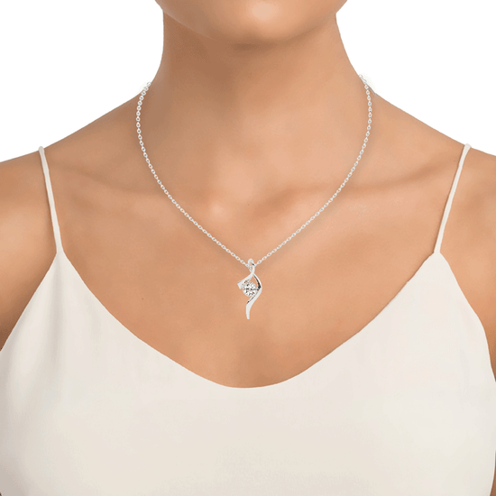 Serena ribbon round cut Delicate lab diamond Pendant