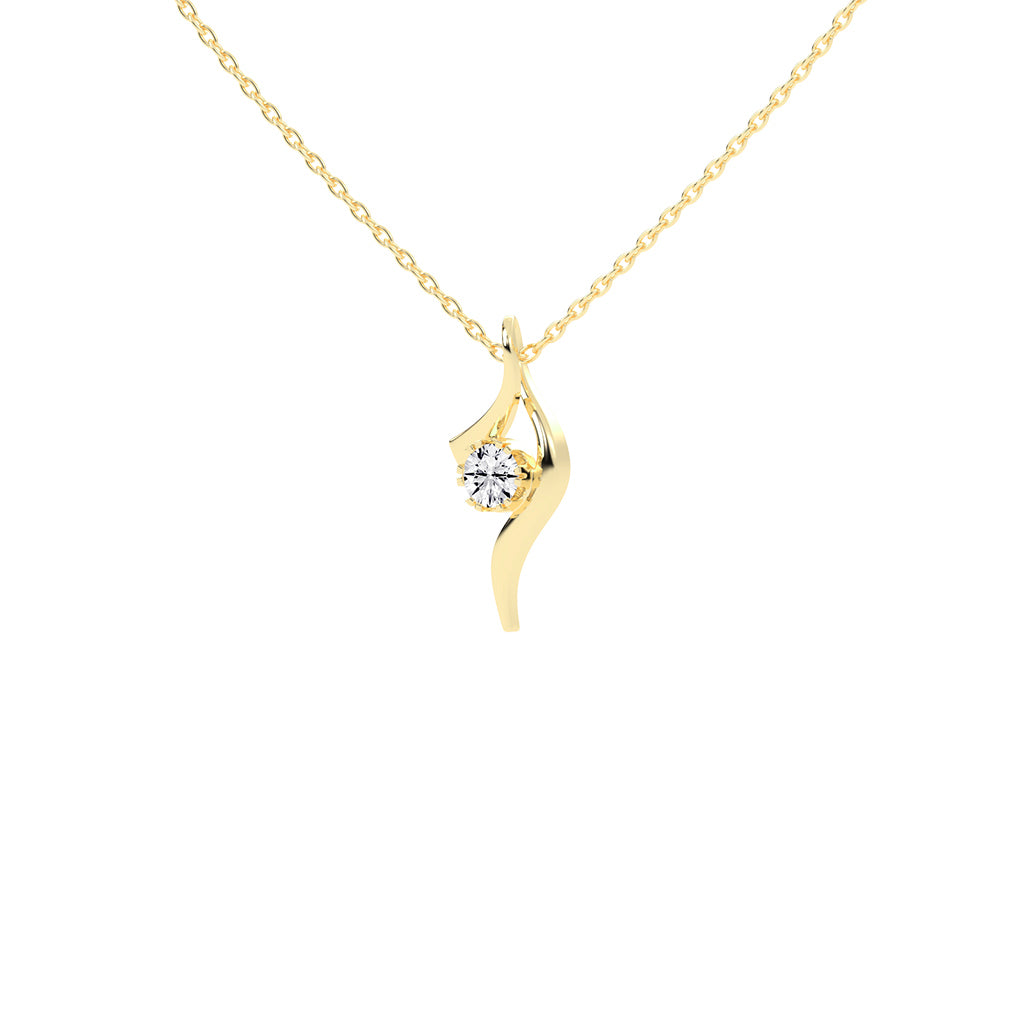 Serena ribbon round cut Delicate lab diamond Pendant