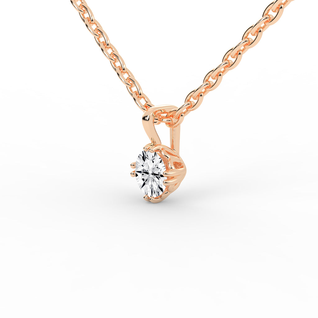 0.50 Ct Round Shape Gold Solitaire Pendants