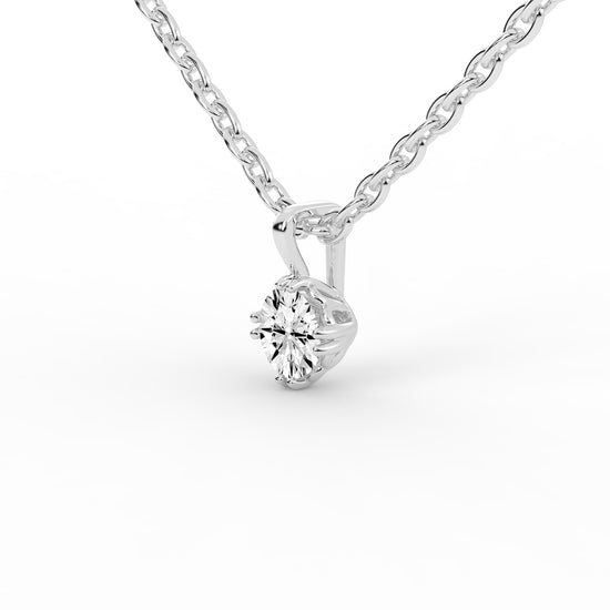 0.50 Ct Round Shape Gold Solitaire Pendants