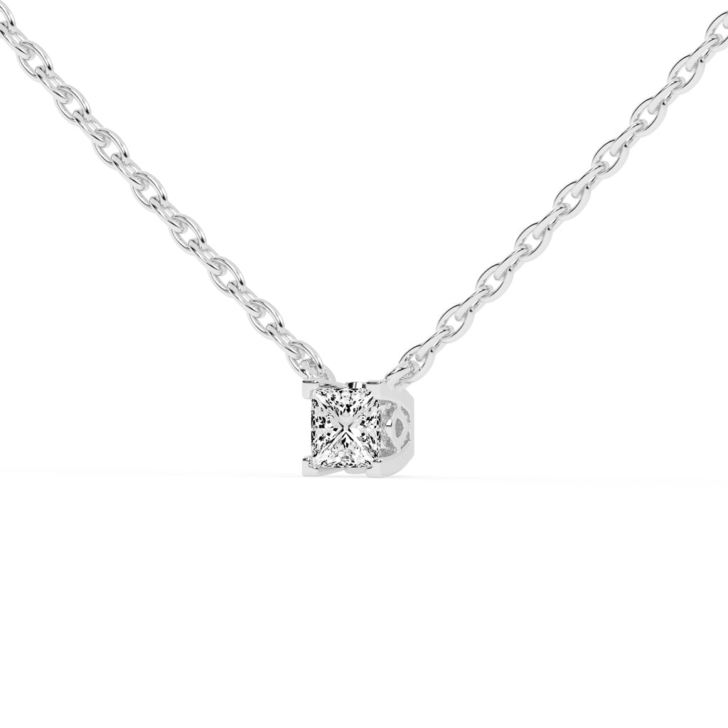 0.5Ct Princess Shape Rose Gold Solitaire Pendants