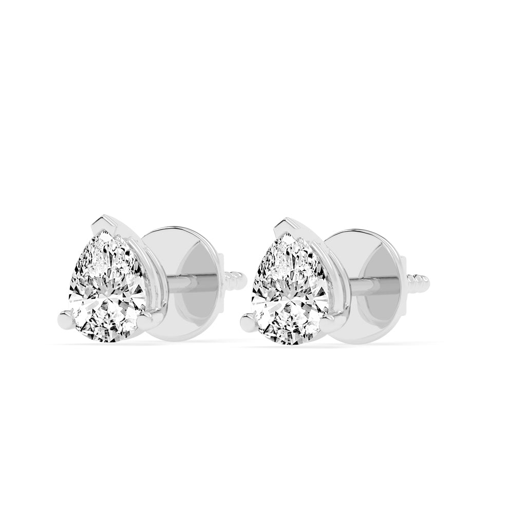 0.25Ct Pear Shape Yellow Gold Solitaire Studs Earrings