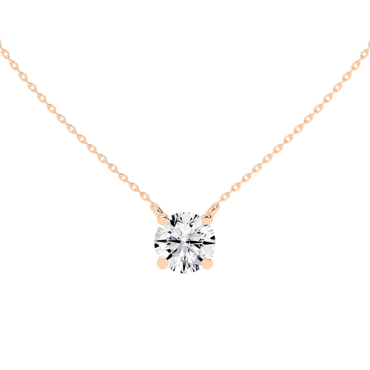 1.5Ct Round Shape Rose Gold Solitaire Pendants