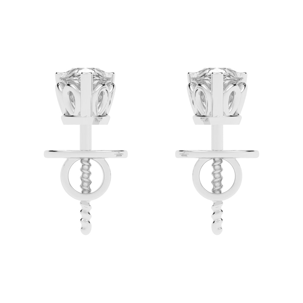0.75Ct Pear Shape Gold Solitaire Studs Earrings