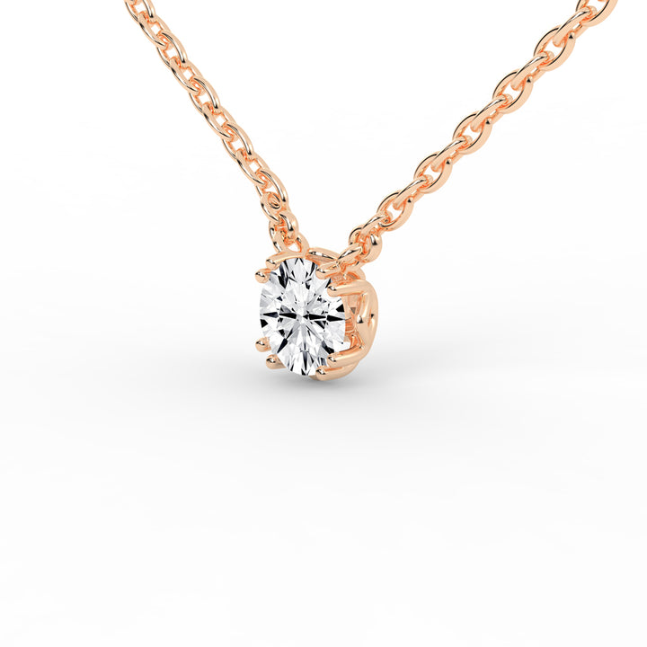 1Ct Round Shape Rose Gold Solitaire Pendants