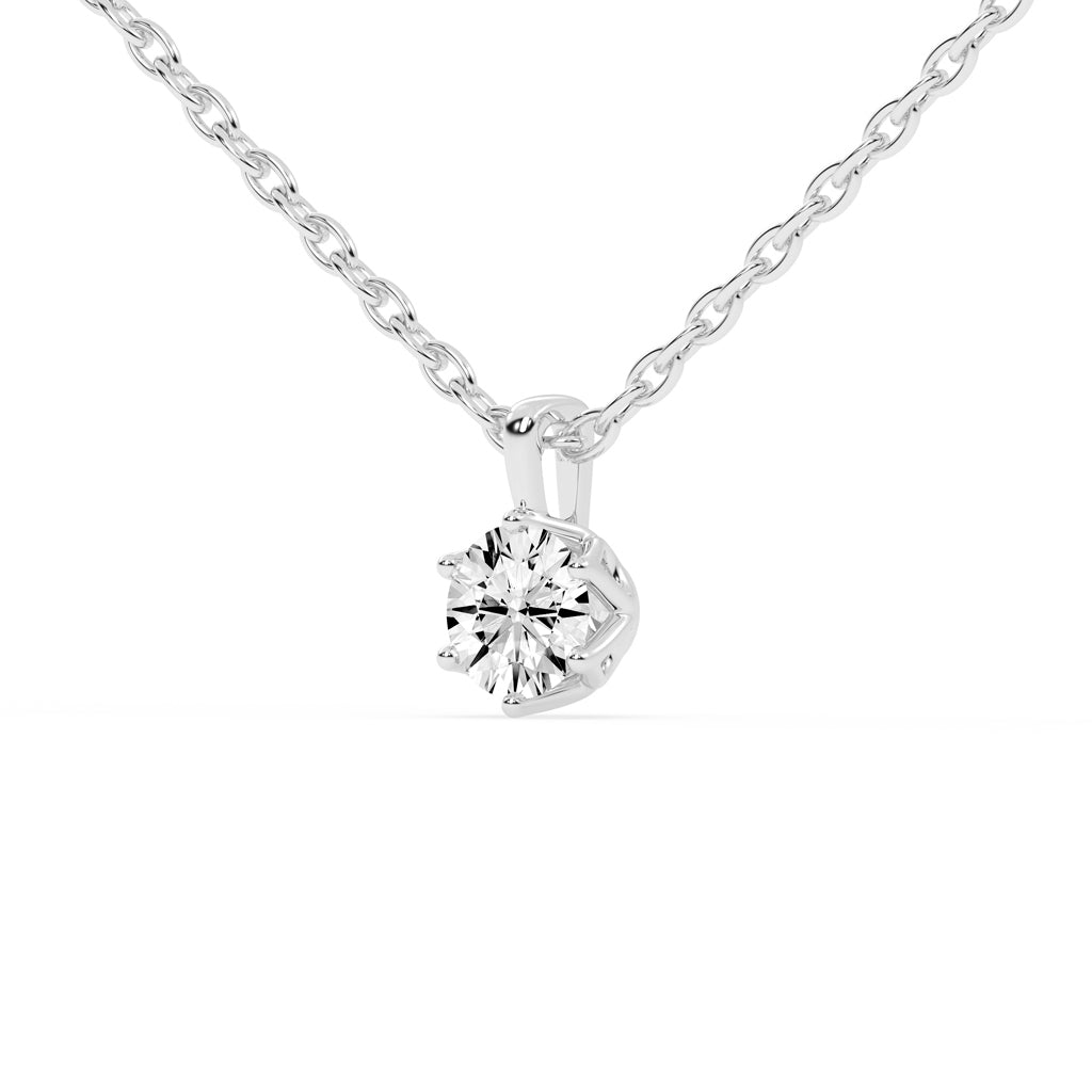 1Ct Round Shape Yellow Gold Solitaire Pendants