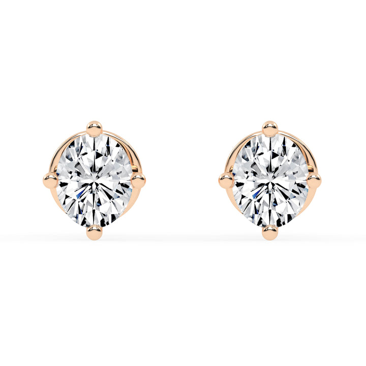 0.25Ct Oval Shape Yellow Gold Solitaire Studs Earrings