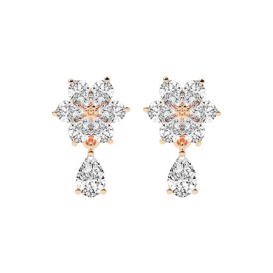 3.25Ct Pear Shape Gold Fancy Studs Earrings