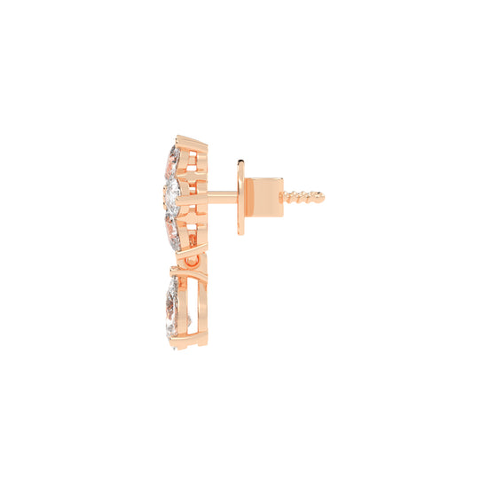 3.25Ct Pear Shape Gold Fancy Studs Earrings