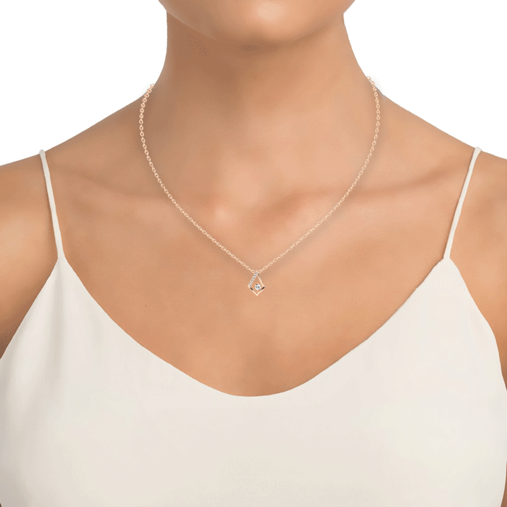 Adele Geometric Round Cut Delicate Lab Diamond Pendant