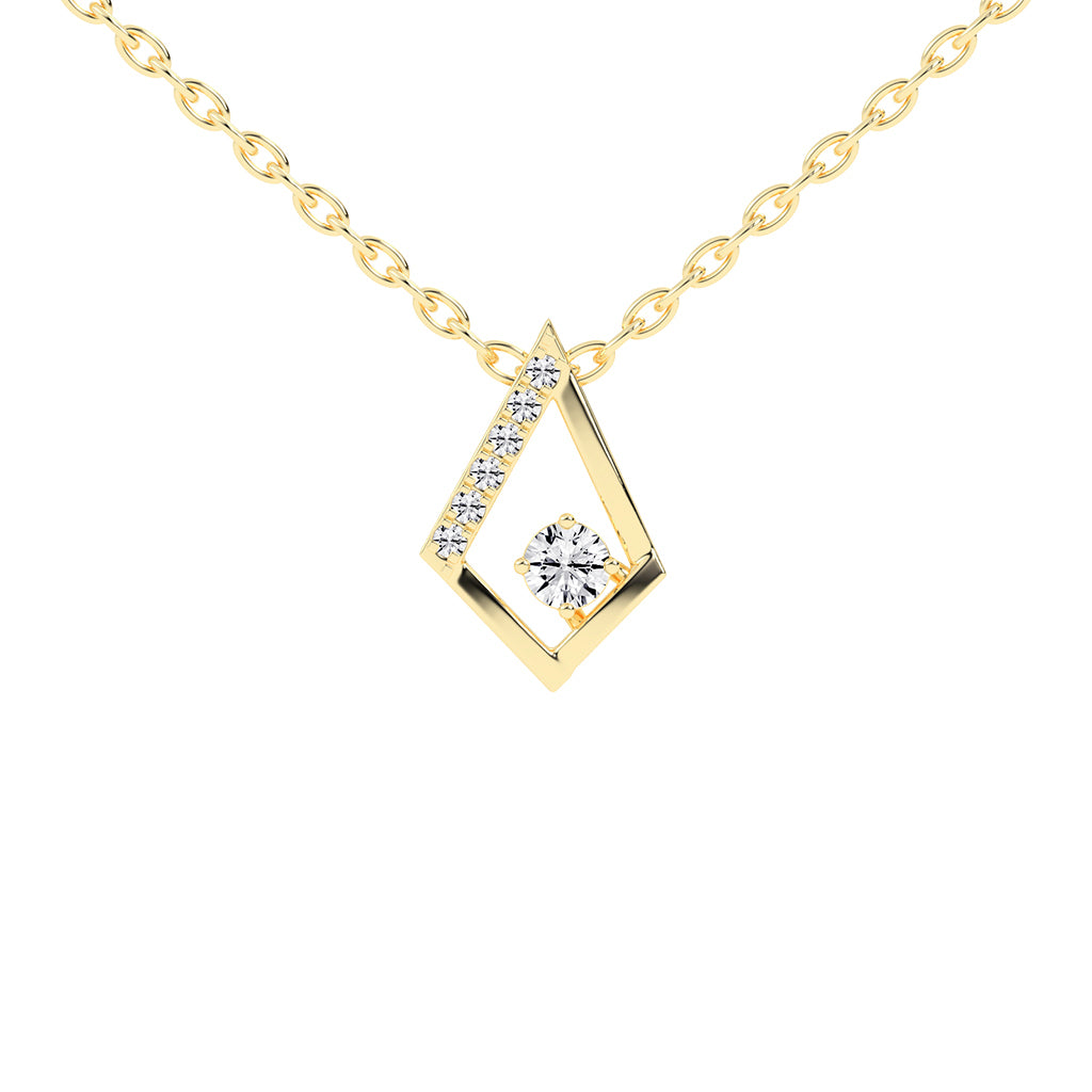 Adele Geometric Round Cut Delicate Lab Diamond Pendant