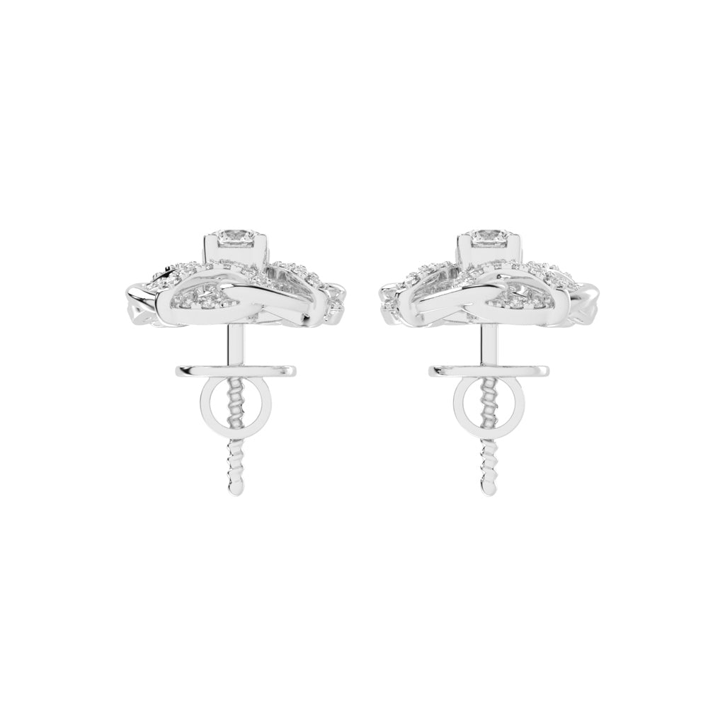 0.5Ct Round Shape Gold Fancy Studs Earrings