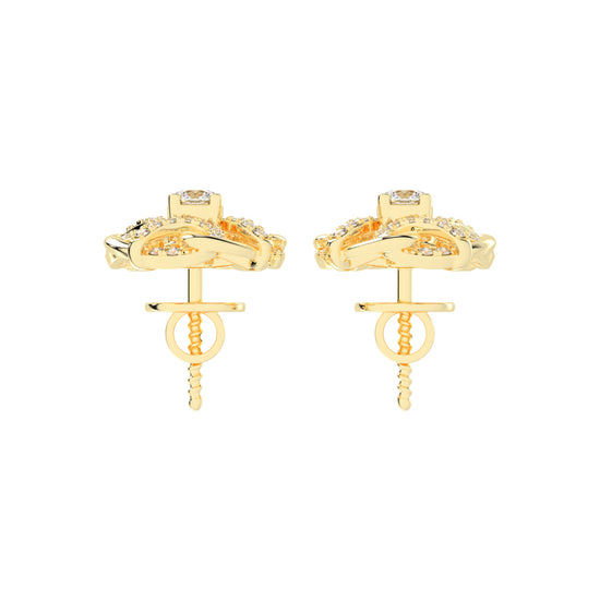 0.5Ct Round Shape Gold Fancy Studs Earrings