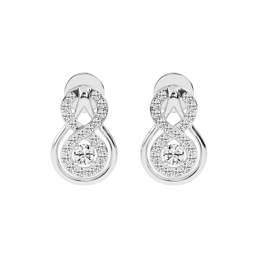 0.5Ct Round Shape Rose Gold Fancy Studs Earrings