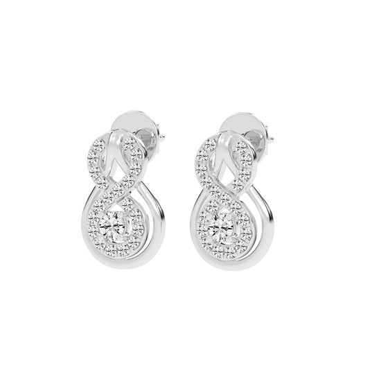 0.5Ct Round Shape Rose Gold Fancy Studs Earrings
