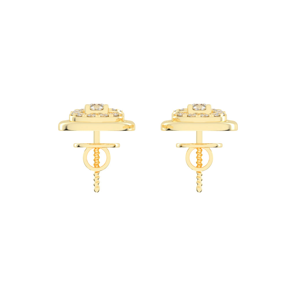 0.5Ct Round Shape Rose Gold Fancy Studs Earrings
