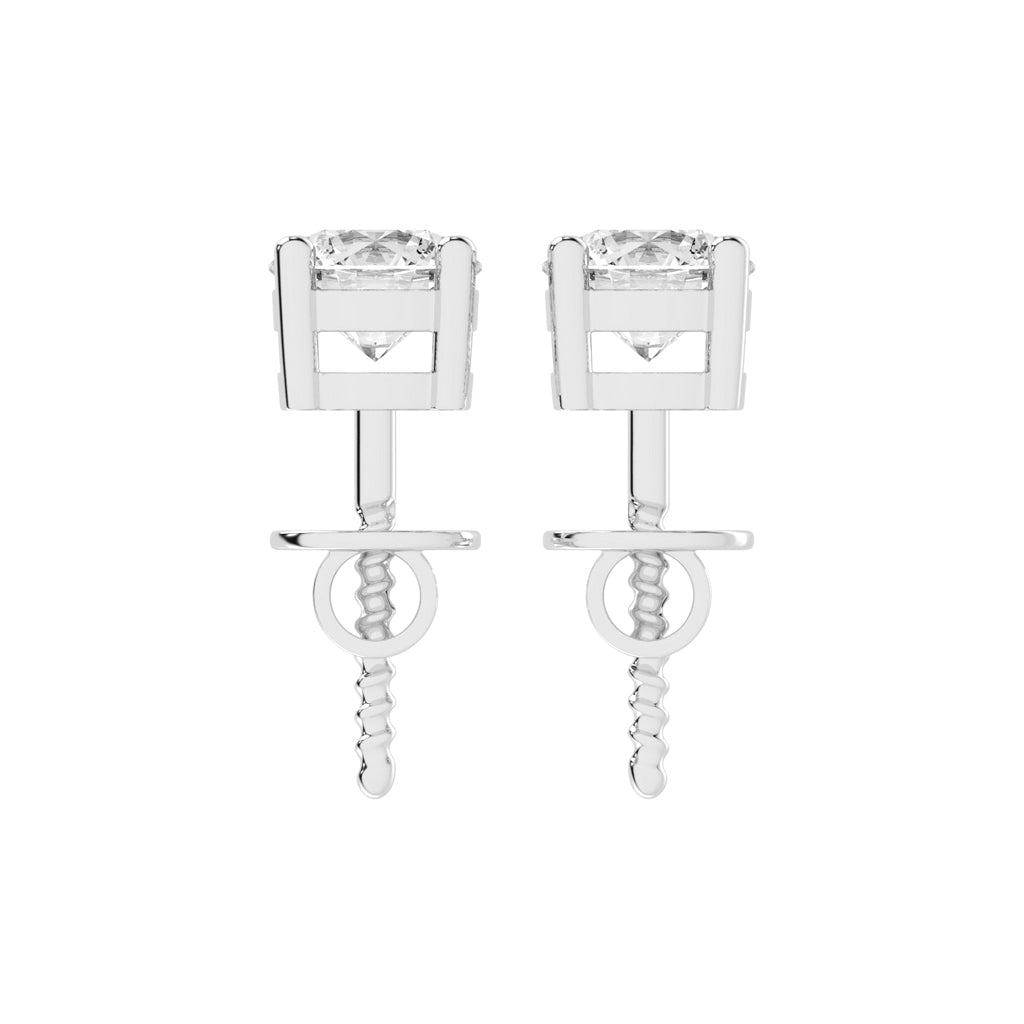 1Ct Round Shape Rose Gold Solitaire Studs Earrings