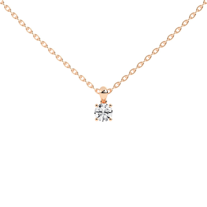 1Ct Round Shape Gold Solitaire Pendants