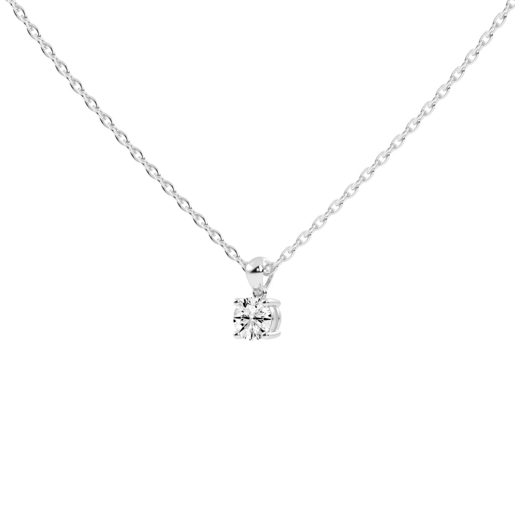 1Ct Round Shape Gold Solitaire Pendants