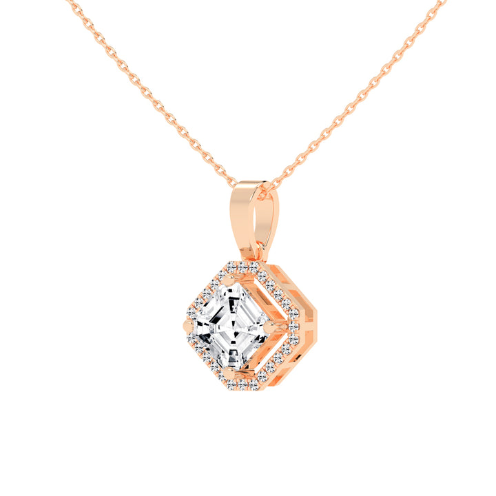 Dorian Asscher Cut Halo Lab Diamond Pendant