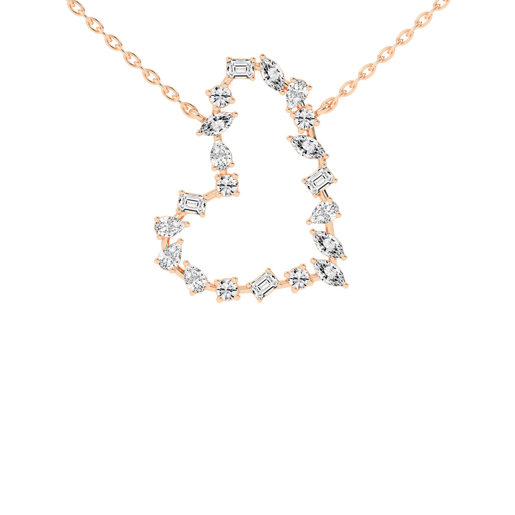 Lilia 3Ct Heart Style Marquise Cut Fancy Lab Diamond Pendant