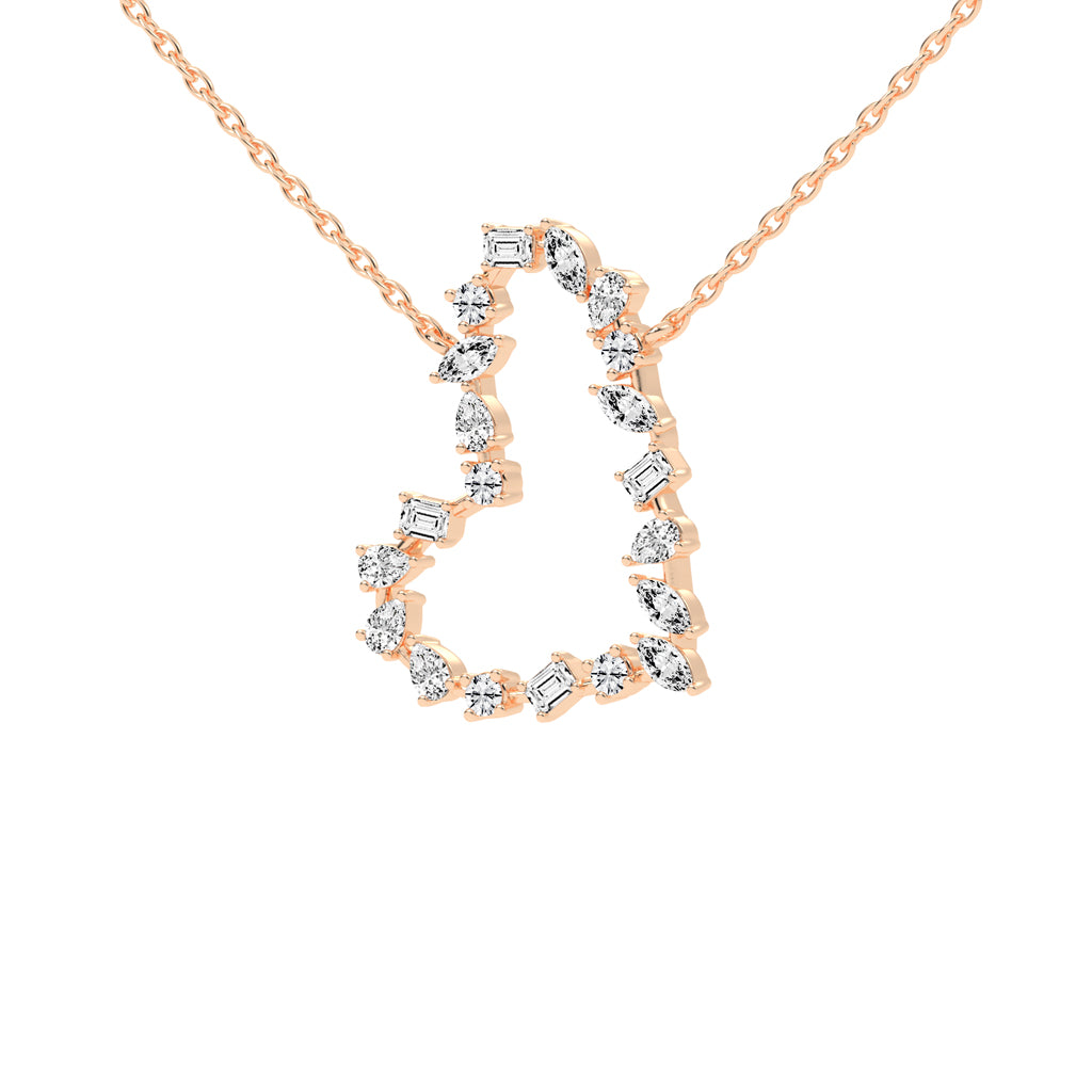 Lilia 3Ct Heart Style Marquise Cut Fancy Lab Diamond Pendant