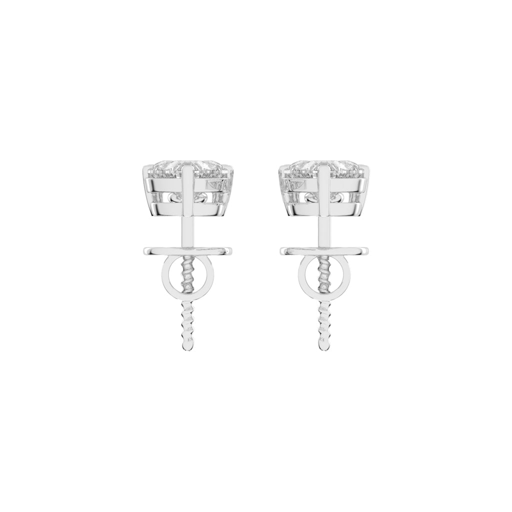 2Ct Round Shape Yellow Gold Solitaire Studs Earrings