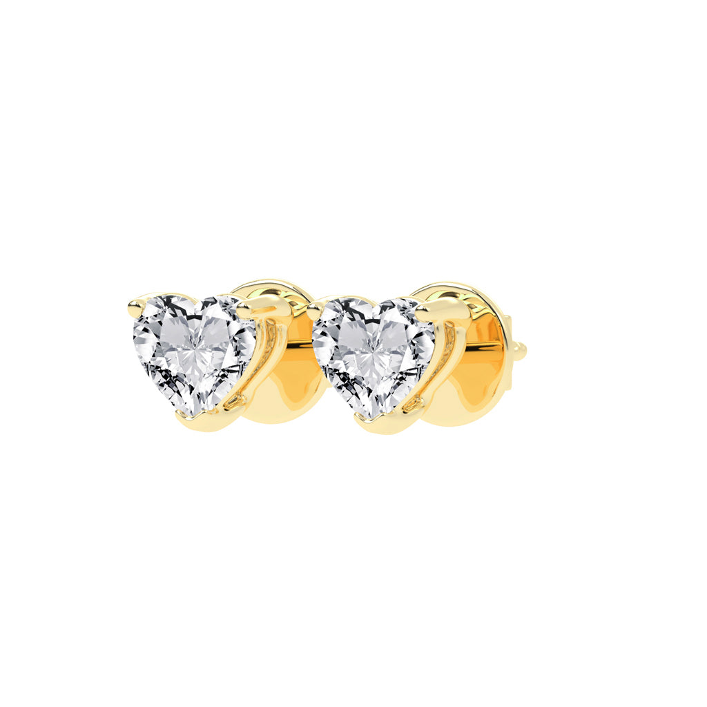 Rosé Romance Heart-Cut Diamond Stud Earrings