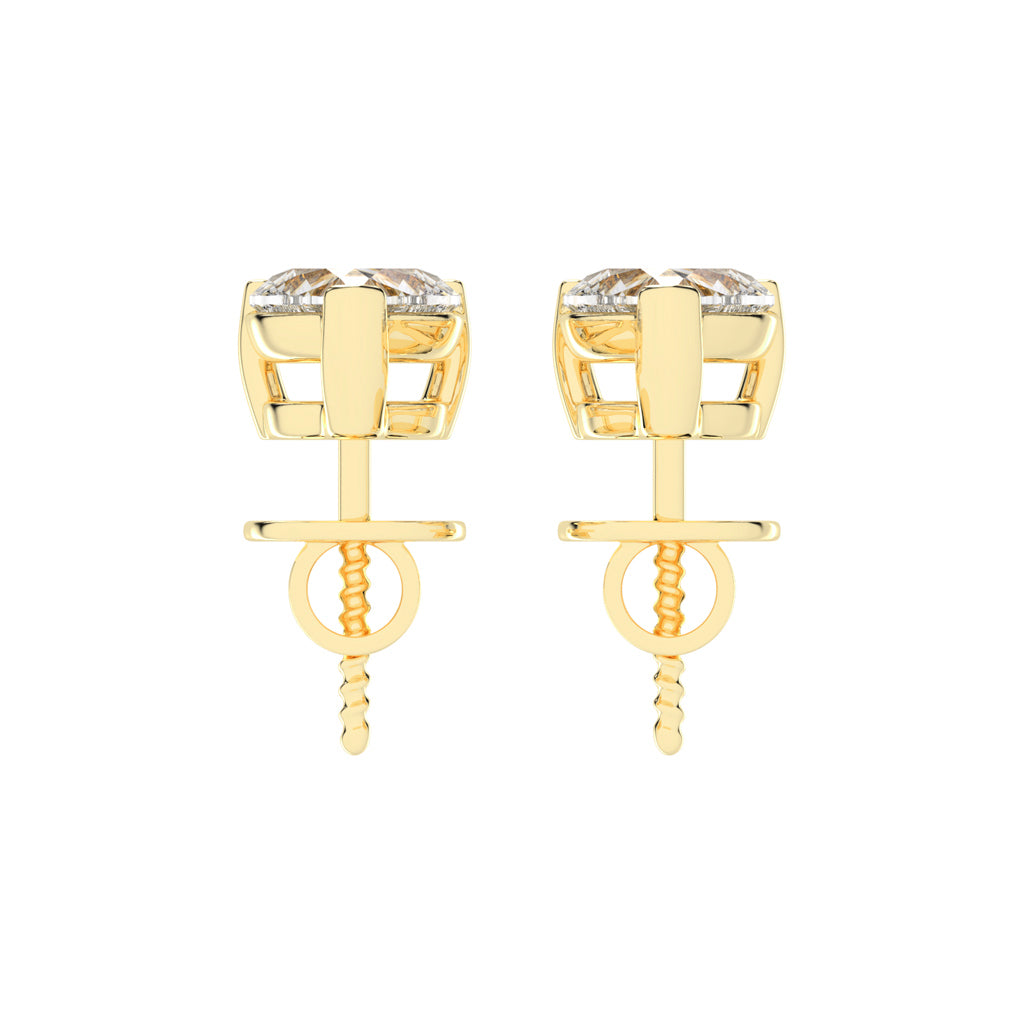 Rosé Romance Heart-Cut Diamond Stud Earrings