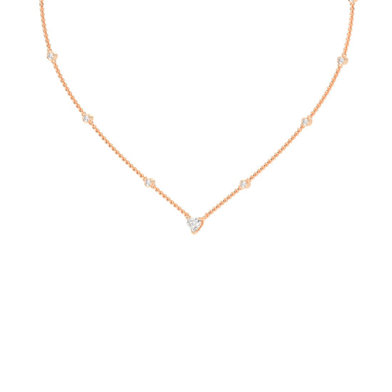 Sweetheart Sparkle Heart & Diamond Pendant Necklace