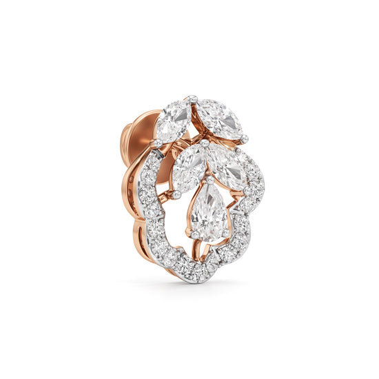Diamond Floral Bloom Stud Earrings