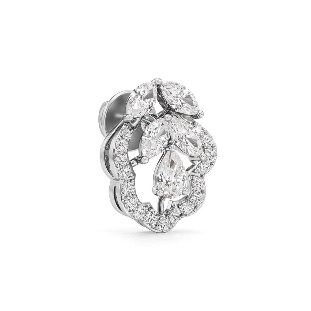 Diamond Floral Bloom Stud Earrings