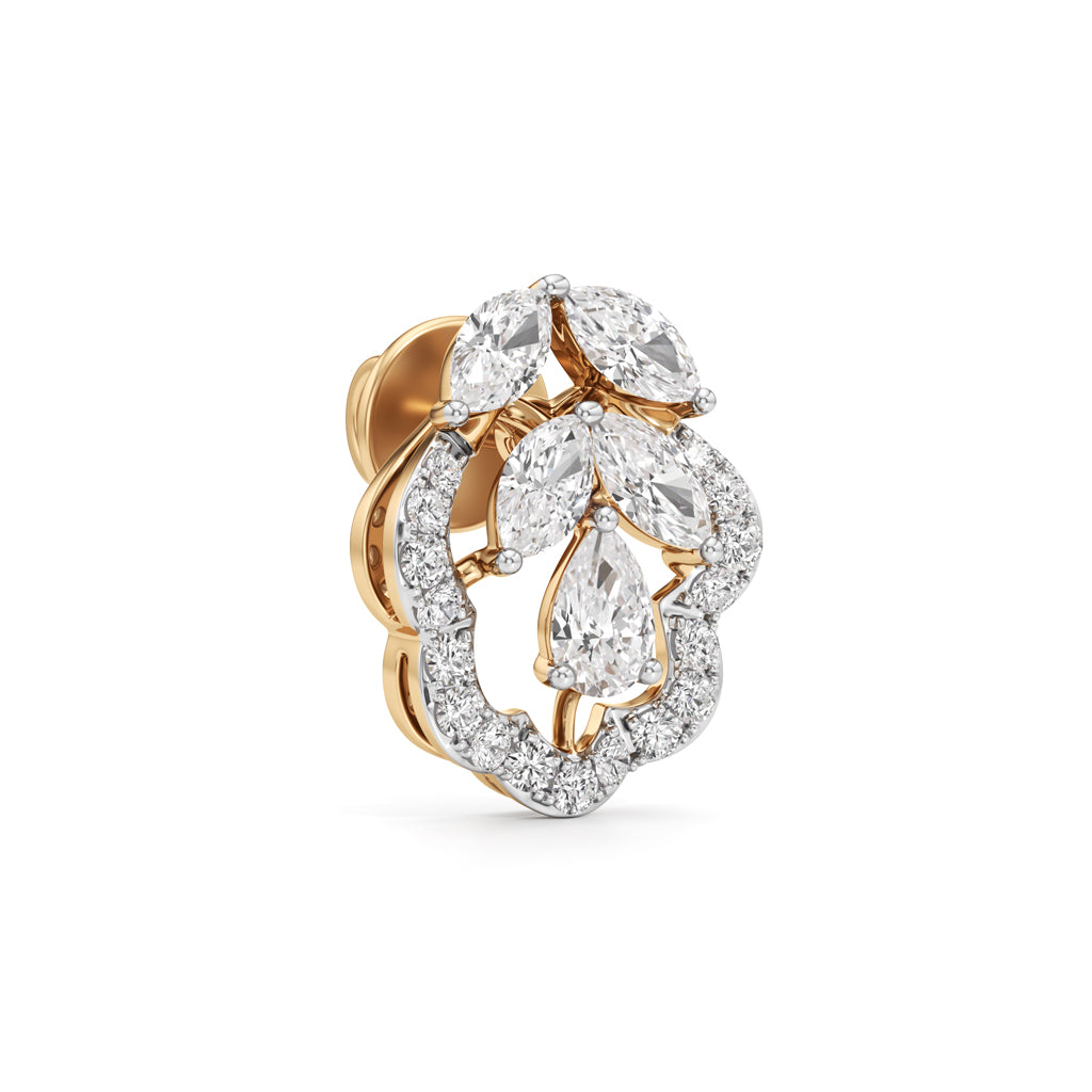 Diamond Floral Bloom Stud Earrings