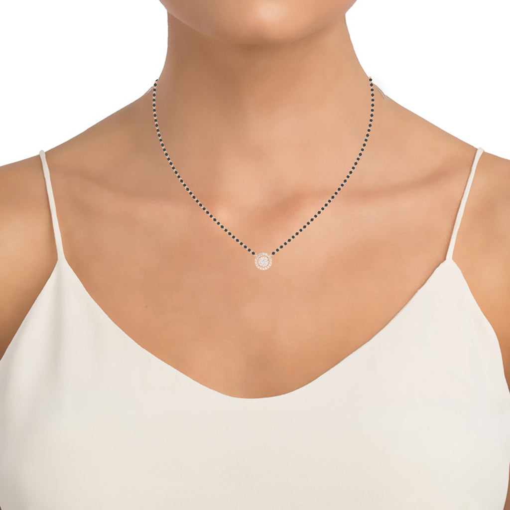 0.50Ct Round Shape Delicate Mangalsutra