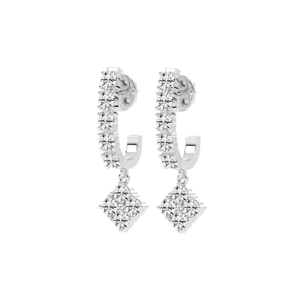 2Ct Round Shape Rose Gold Hoops Earrings