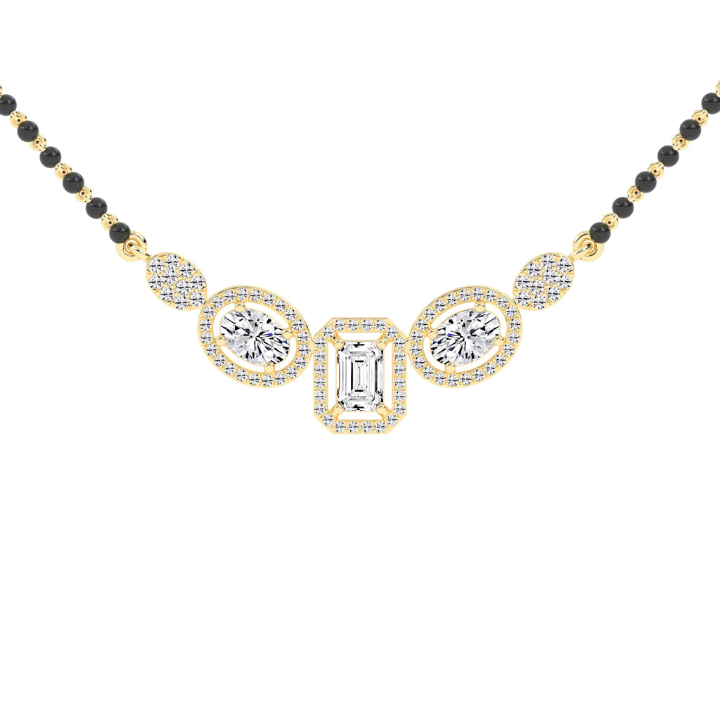 2Ct Oval Shape Fancy Mangalsutra
