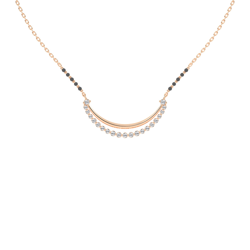 1Ct Round Shape Delicate Mangalsutra