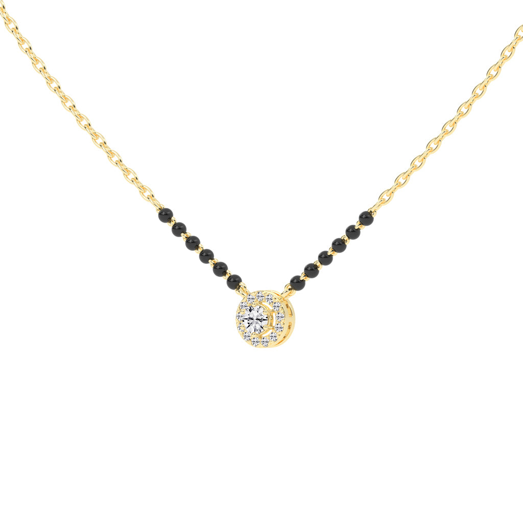 0.25Ct Round Shape Solitaire Mangalsutra