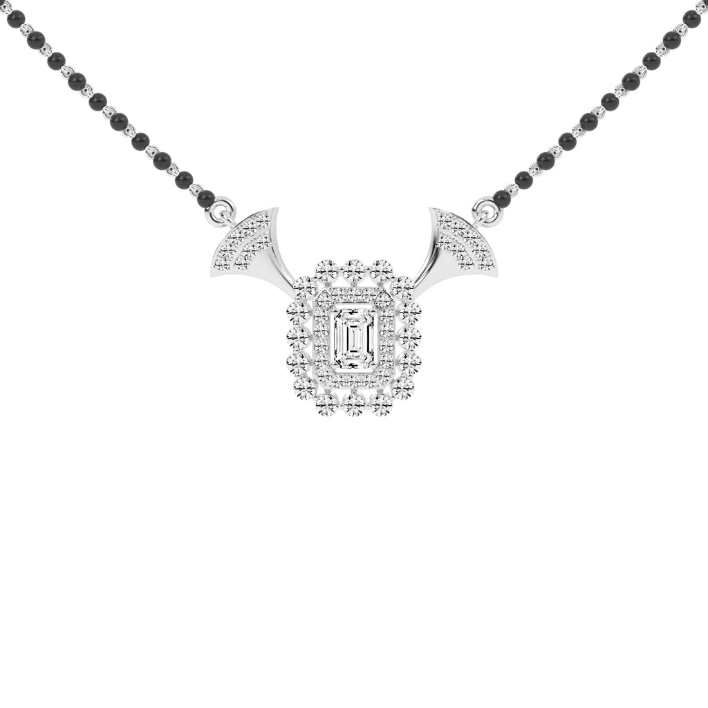 1.75Ct Emerald Shape Solitaire Mangalsutra