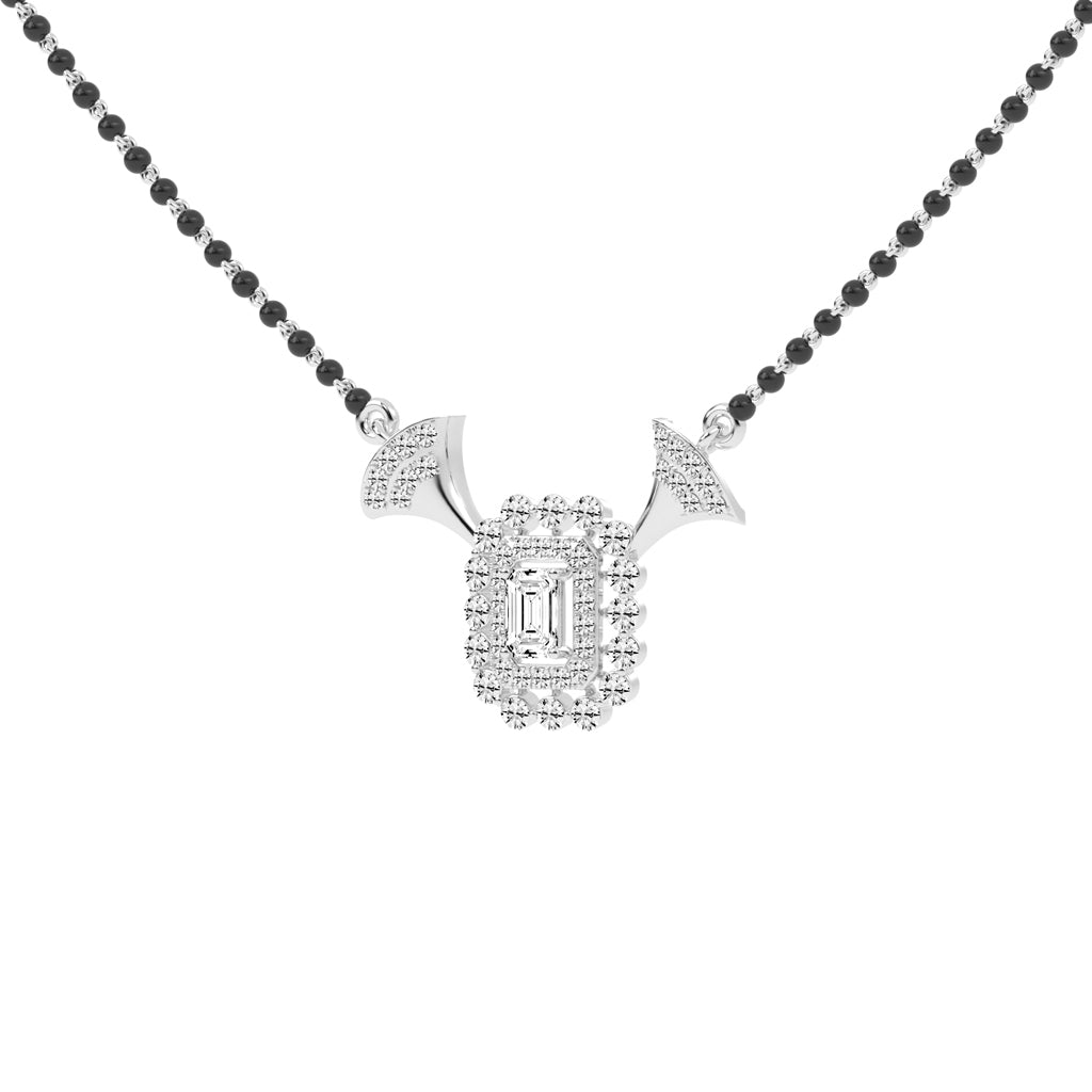 1.75Ct Emerald Shape Solitaire Mangalsutra