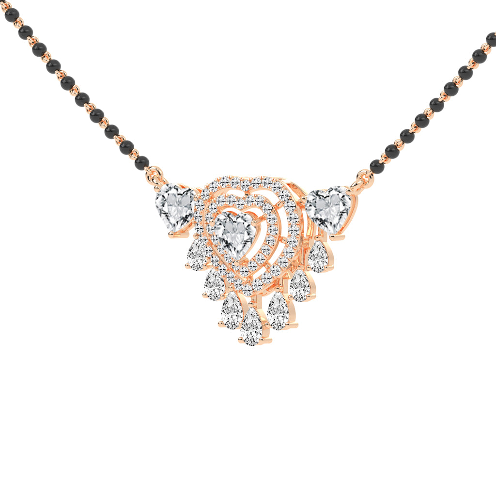 4.25Ct Heart Shape Solitaire Mangalsutra
