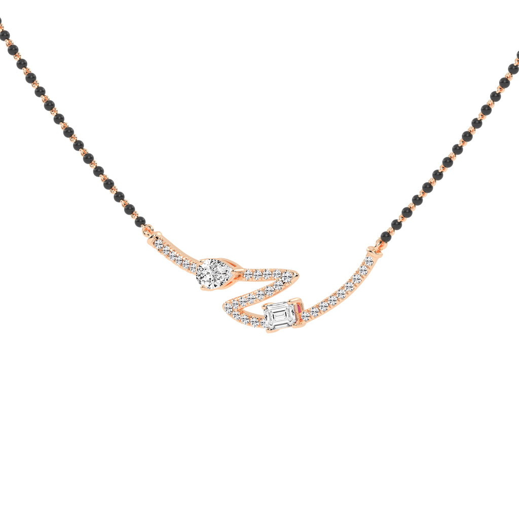 2.25Ct Pear Shape Fancy Mangalsutra