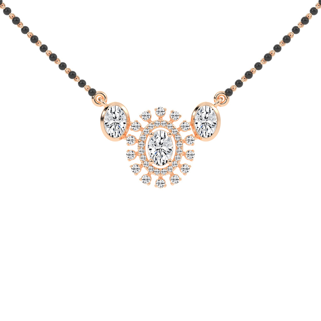 3Ct Oval Shape Fancy Mangalsutra